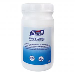Purell Hand  Surface Antimicrobial Wipes Tub 200S Case Of 6