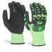 Glovezilla Nitrile Palm Coated Hi-Vis Glove Green L