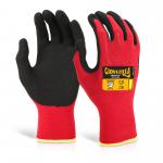 Beeswift Glovezilla Nitrile Nylon Glove Red L (Pack of 10) GZ103REL