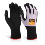 Beeswift Glovezilla Nitrile Foam Nylon Glove Purple L (Pack of 10) GZ104PUL