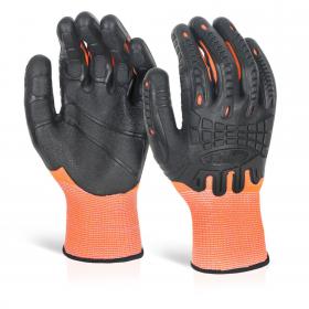 Beeswift Cut Resistant Fully Coated Impact Glove Orange M (Pair) GZ61ORM