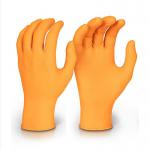 Beeswift Nitrile Disposable Gripper Glove Orange S (07) GZNDG10ORS