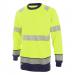 High Visibility  Two Tone Long Sleeve T Shirt Saturn Yellow / Navy L