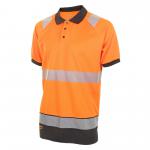 Beeswift High Visibility  Two Tone Polo Shirt Short Sleeve Orange / Black 3XL HVTT010ORBL3XL