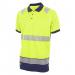 High Visibility  Two Tone Polo Shirt Short Sleeve Saturn Yellow / Navy 3XL