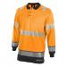 High Visibility  Two Tone Polo Shirt Long Sleeve Orange / Black 3XL