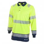 Beeswift High Visibility  Two Tone Polo Shirt Long Sleeve Saturn Yellow / Navy L HVTT015SYNL