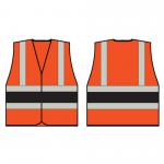 Beeswift High Visibility Orange Vest With Black Band 5XL HVVA2BL5XL