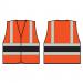 High Visibility Orange Vest With Black Band Med