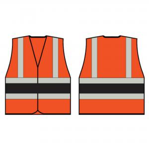 Beeswift High Visibility Orange Vest With Black Band XL HVVA2BLXL