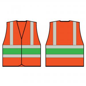 Beeswift High Visibility Orange Vest With Green Band 4XL HVVA2G4XL