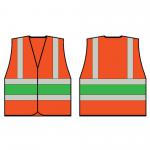 Beeswift High Visibility Orange Vest With Green Band 2XL HVVA2GXXL