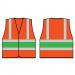 High Visibility Orange Vest With Green Band 2XL