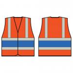 Beeswift High Visibility Orange Vest With Royal Band Small HVVA2RBS