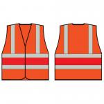 Beeswift High Visibility Orange Vest With Red Band Small HVVA2RS