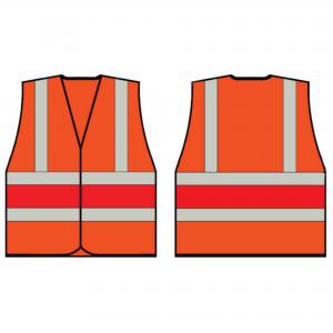 Beeswift High Visibility Orange Vest With Red Band Small HVVA2RS