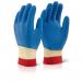 Reinforced Latex Gloves Full Cuff Blue S