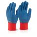Latex Fully Coated Gripper Glove Blue L