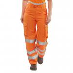 Beeswift Ladies Railspec Trousers Orange 26 LRST26