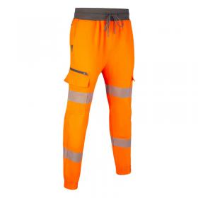 Beeswift Mens hi-vis orange work joggers med MJB01ORM
