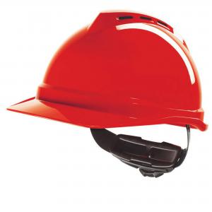 Image of MSA V-Gard 500 Vented Safety Helmet Red