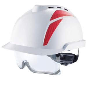 MSA V-Gard 930 Vented Helmet C  W Integrated Spec White  Red