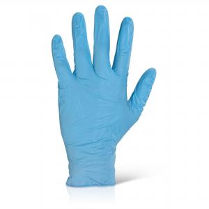 Beeswift Nitrile Disp Glove Blue Large Box of 1000 NDGPF50BL
