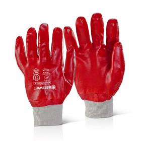 Beeswift Pvc fcoated kwrist red size 8 PVCFCKWR8