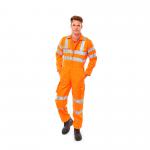 Beeswift Railspec Coveralls With Reflective Tape Size 36 Tall Orange RSC36T
