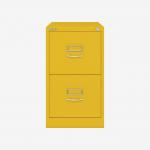 Bisley BS Filing Cabinet Yellow 2 Drawer