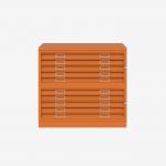 Bisley Plan File Bisley Orange 10 Drawer