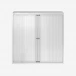 Bisley 1200mm Wide EuroTambour Unit (1181mm) (2 shelves) Traffic White