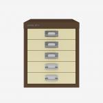 Bisley 5 Drawer Filing Cabinet – Desktop Coffee Cream 5 Drawer