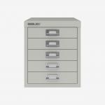 Bisley 5 Drawer Filing Cabinet – Desktop Light Grey 5 Drawer