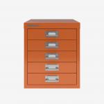 Bisley 5 Drawer Filing Cabinet – Desktop Bisley Orange 5 Drawer