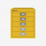 Bisley 5 Drawer Filing Cabinet – Desktop Yellow 5 Drawer
