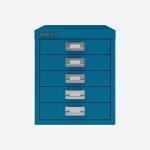 Bisley 5 Drawer Filing Cabinet – Desktop Azure 5 Drawer