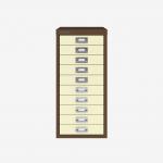 Bisley A4 10 Drawer Filing Cabinet Coffee Cream 10 Drawer