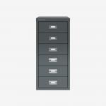 Bisley 6 Drawer MultiDrawer Filing Cabinet Anthracite Grey 6 Drawer