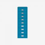 Bisley 39 Series MultiDrawer Azure 9 Drawer