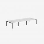 Bisley Office Desk With Goalpost Frame And 1400mm Desktop – 6 Person 