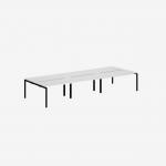 Bisley Office Desk With Goalpost Frame And 1400mm Desktop – 6 Person 