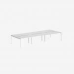 Bisley Office Desk With Goalpost Frame And 1400mm Desktop – 6 Person 