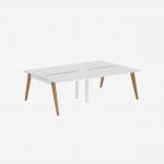 Bisley Office Desk With Timber Frame And 1200mm Desktop – 4 Person 
