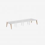 Bisley Office Desk With Timber Frame And 1200mm Desktop – 8 Person 