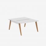 Bisley Office Desk With Timber Frame And 1400mm Desktop – 2 Person 