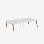 Bisley Office Desk With Timber Frame And 1400mm Desktop – 4 Person 