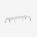 Bisley Office Desk With Timber Frame And 1400mm Desktop- 6 Person 