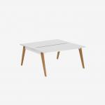 Bisley Office Desk With Timber Frame And 1600mm Desktop – 2 Person 