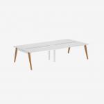 Bisley Office Desk With Timber Frame And 1600mm Desktop – 4 Person 